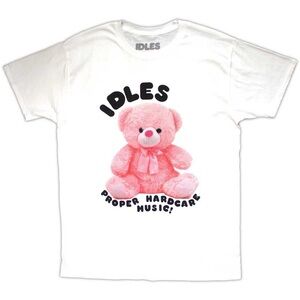 Hot Topic White Tee with Pink Bear Graphic